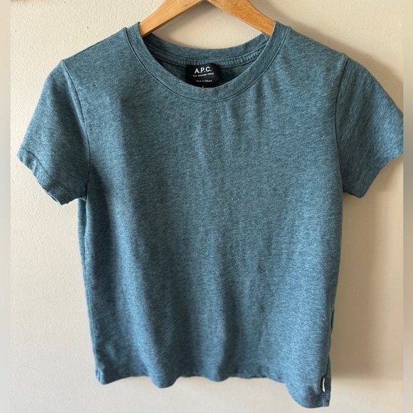 A.P.C. Heather Blue Women’s Size Small Short Sleeve T-Shirt - Picture 1 of 8
